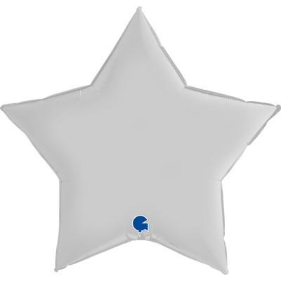 1609, Звезда Гигант белый сатин 91 см, 362S01Wh, 1 200.00 р., Фольга звезды, сердца, круги без  РИСУНКа, , Фольга  Звезды, Сердца,  Круги БЕЗ рисунка